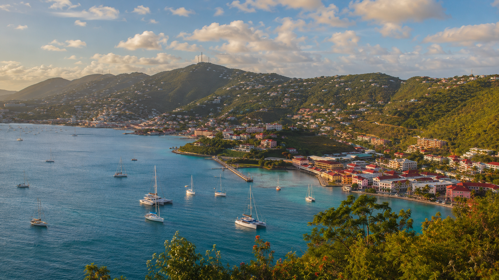 Editorial harbor view of St. Thomas